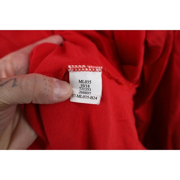 Vtg Y2K The North Face Mens 2XL Faded Spell Out Box Logo Long Sleeve T-Shirt Red - Picture 8 of 13